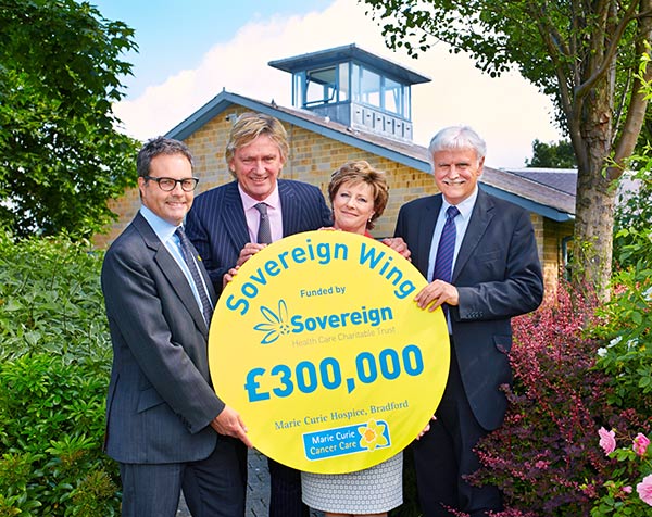 The Sovereign Health Care Charitable Trust has donated £300,000 to provide a new wing at Marie Curie Hospice, Bradford.
